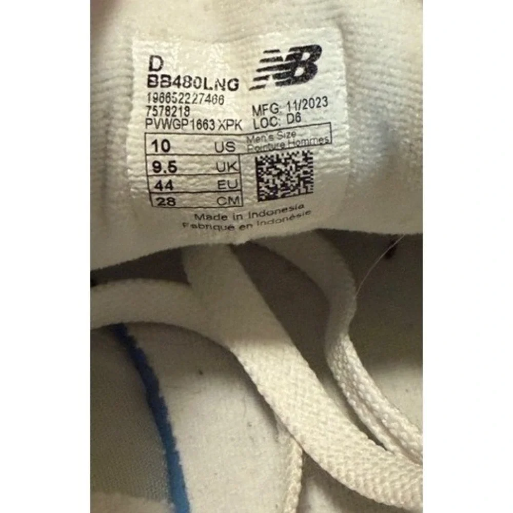 New Balance 480 Mens White Green Leather Low Top Sneakers Size‎ 10
